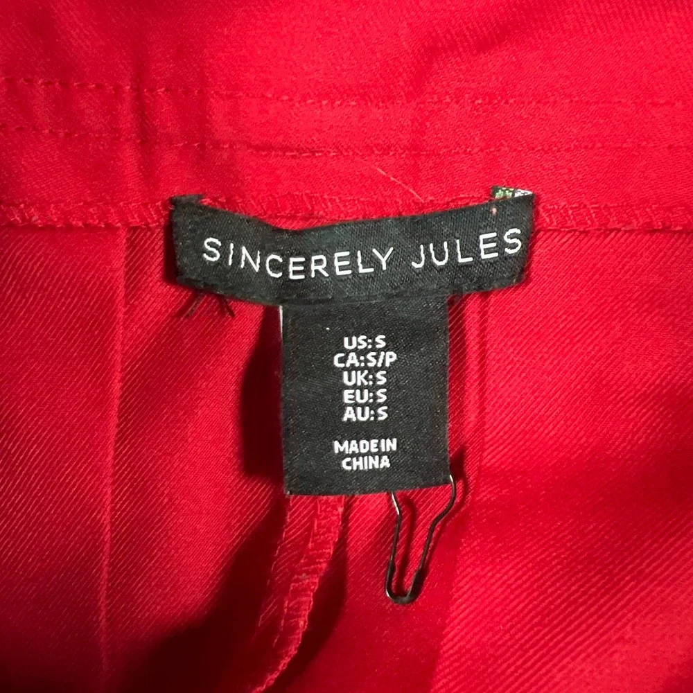 Sincerely Jules Pleated Mini Skirt Womens Small Red Back Zip High Waisted Casual